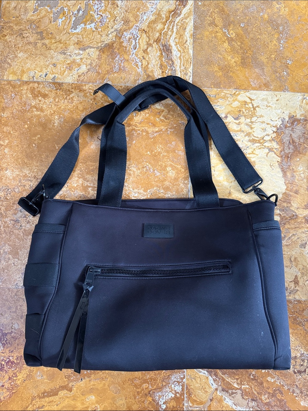 Black Dagne Dover Diaper Tote Bag with Shoulder Strap -